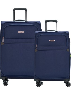 Pierre Cardin 2'li Valiz Seti Büyük Ve Orta Boy Lüx Kumaş Valiz Lacivert 04pc6000