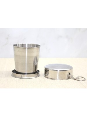 Katlanabilir Tekli Paslanmaz Çelik Shot Bardak 8 cm