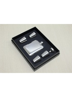 4 Shot Bardaklı Matara Seti Çelik