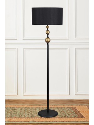 Emily Siyah Eskitme Metal Lambader Siyah Silindir Şapka Modern Oturma Odası, Yatak Odası, Salon Lam