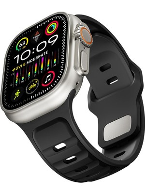 AktarMobile Apple Watch Ultra / Ultra 2 49 mm Uyumlu Silikon Kordon Çift Renkli Premium Spor Tasarım Kayış
