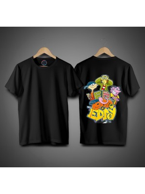 Ed Edd ve Eddy Tasarım Baskılı Unısex %100 Premium T-Shırt