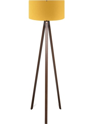 Kumaş Başlıklı Pratik Ahşap Üç Ayaklı Lambader AYD-2216