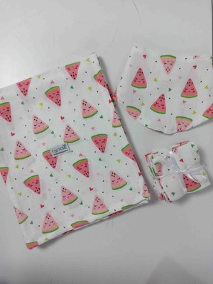 Ege Home Müslin Örtü, Önlük ve 6 Lı Mendil Seti