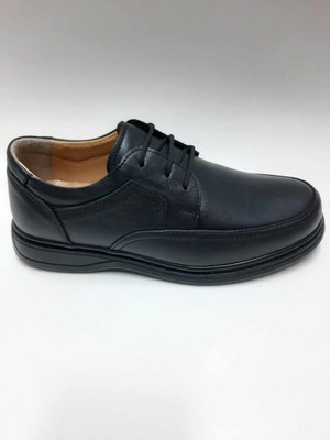 Tagy  Deri Yazlık Siyah Bağcıklı Rahat Kalıp Erkek Ayakkabı C-825114TGY