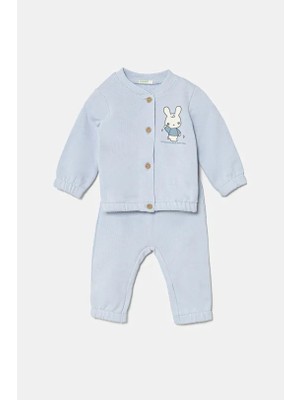 Bebek Mavi Baskılı Eşofman Takım