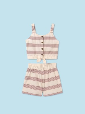 Mayoral Kız Çocuk Çizgili Şort Bluz Set 6276