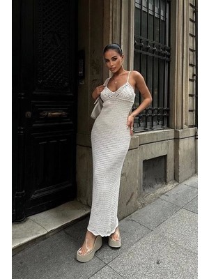 Defy Moda Artesmis Askılı Ajurlu Elbise 2773