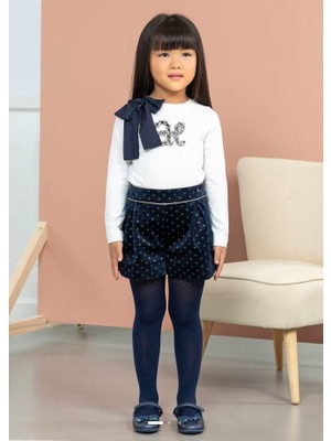 Abel&lula Kız Çocuk Puantiyeli Jakarlı  Çorap 5967