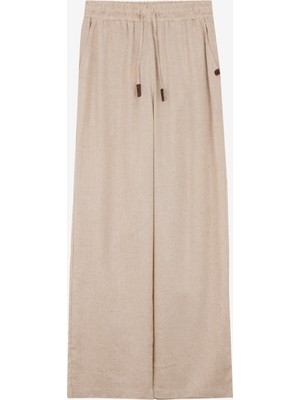 Jeep Lastikli Bel Bol Kesim Bej Kadın Pantolon J5SL-PNT7110