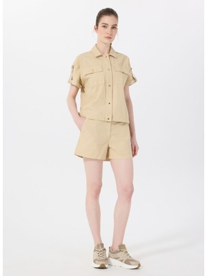 Discovery Expedition D5SL-SHT3626 Bej Normal Bel Relaxed Düz Kadın Şort