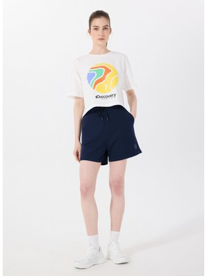 Discovery Expedition D5SL-SHT3516 Lacivert Lastikli Bel Relaxed Düz Kadın Şort