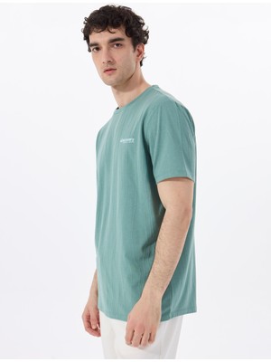 Discovery Expedition D5SM-TST3883 Açık Haki Bisiklet Yaka Relaxed Düz Erkek T-Shirt