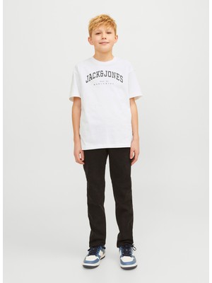 Jack & Jones JJECALEB VARSITY TEE SS O Beyaz Erkek Çocuk Kısa Kol T-Shirt
