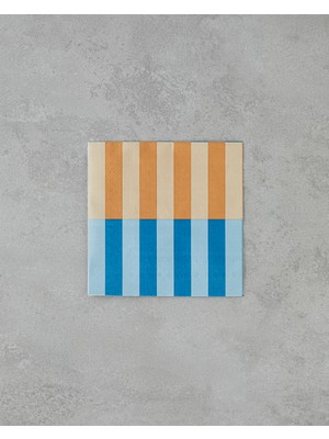 English Home Summer Line Kağıt 20'li Kağıt Peçete 33X33 cm Turuncu-Mavi
