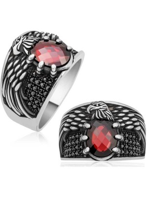 Gümüş Kanatlı Kartal Erkek Yüzük