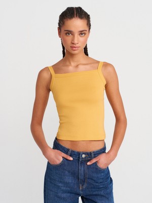 Dilvin 21049 Kare Yaka Askılı Top-Hardal