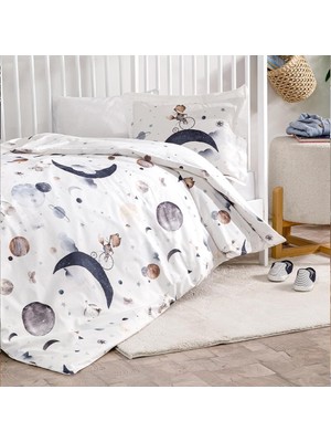 Özdilek Bebek Nevresim Takımı Cute Space Krem Ranforce Kumaş ile Yumuşak ve Rahat 100x150 cm