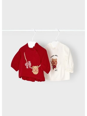 Mayoral Yenidogan Kız Bebek Uzun Kol 2 Li  Tişört Set 2086