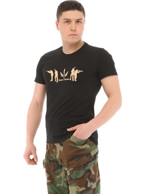 Single Sword Bisiklet Yaka Kısa Kollu Baskılı Kadın&Erkek T-Shirt