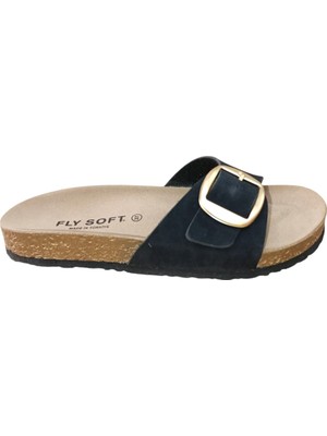 Fly Soft S042.020 Kadın Tek Tokalı Mantar Taban Yazlık Comfort Terlik Siyah