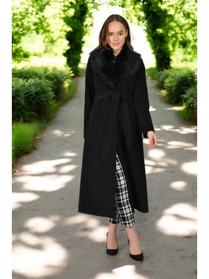 Kışlık Kürk Yaka Kaşmir Kaşe Kaban