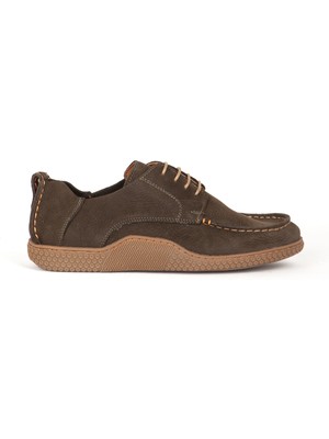 Dericlub Erkek Comfort Bağcıklı Casual Ayakkabı Gerçek Deri Fr 215340 Haki