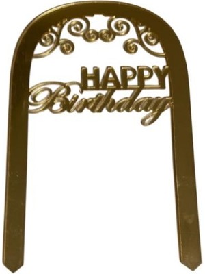 Pastaland Happy Birthday Yazılı Çerçeveli Aynalı Pleksi Altın