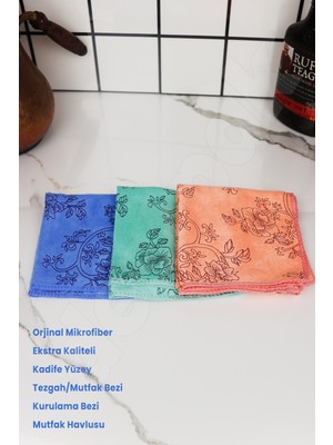 Destpak 3 Adet Ultra Kadife Bez - Çok Amaçlı - Mikrofiber - Mutfak Bezi - Tezgah Bezi