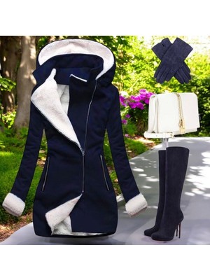 Kışlık Günlük Kaşmir Kadın Kaşe Kaban