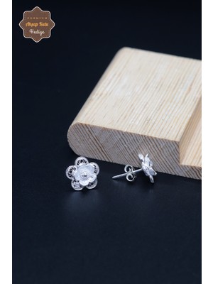 Midyat Nurtaş Gümüş Papatya Tasarım 925 Ayar Gümüş Telkari Kadın Küpe 201023952