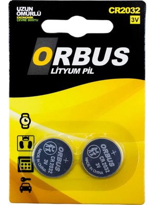 Orbus CR2032 3 Volt Lityum Para Pil (2li Paket Fiyatı)