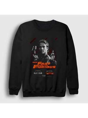 Presmono Unisex Siyah Paul Walker Fast And Furious Hızlı ve Öfkeli Sweatshirt