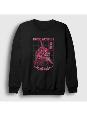 Presmono Unisex Siyah Eva 01 Neon Genesis Evangelion Anime Sweatshirt