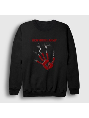 Presmono Unisex Siyah Ghost Of Cain New Model Army Sweatshirt