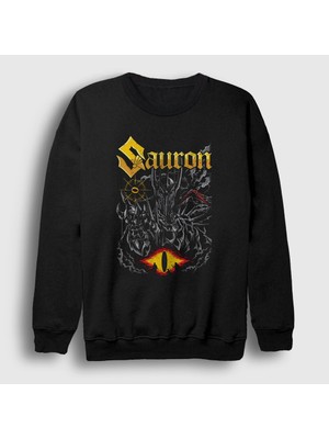 Presmono Unisex Siyah Sauron 2 Yüzüklerin Efendisi Lord Of The Rings Sweatshirt