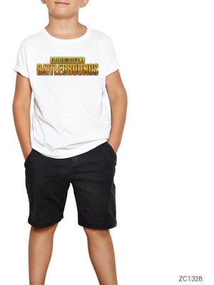 Pubg Logo Beyaz Çocuk Tişört