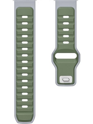 Adige Fossil Gen 5 FTW4024 44MM Uyumlu Kordon Kayış Silikon 22/135KRD Yeşil Gri
