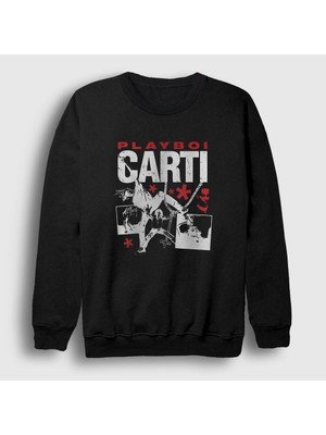 Presmono Unisex Siyah Rapper Playboi Carti Sweatshirt