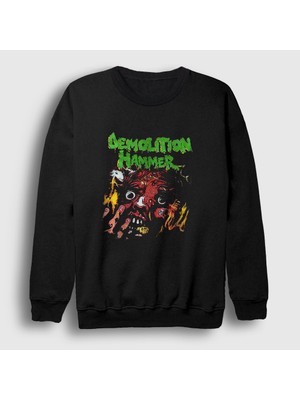Presmono Unisex Siyah Tortured Existence Demolition Hammer Sweatshirt