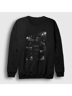 Presmono Unisex Siyah Killer Mike Tyson Boks Boxing Sweatshirt