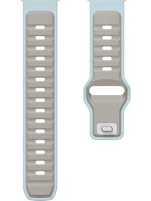 Adige Fossil Gen 5 FTW4024 44MM Uyumlu Kordon Kayış Silikon 22/135KRD Gri Mavi