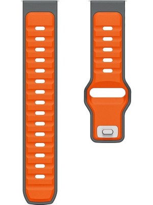 Adige Fossil Gen 5 FTW4024 44MM Uyumlu Kordon Kayış Silikon 22/135KRD Turuncu Gri