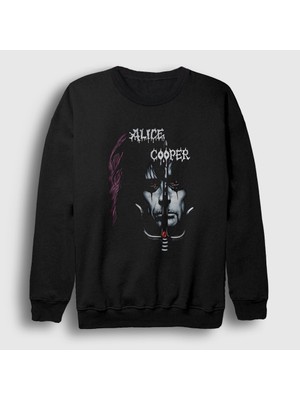 Presmono Unisex Siyah Dragontown Sai Alice Cooper Sweatshirt
