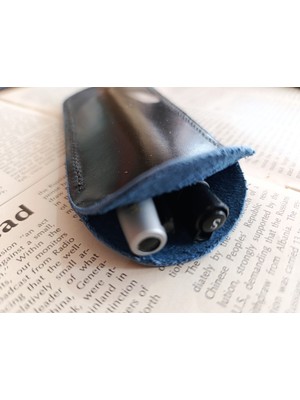 Crazy Hors Gerçek Deri Tamamen El Emeği Kalemlik Kalem Kutu 16,5 cm 6,9 cm Ebatlarında Ld9