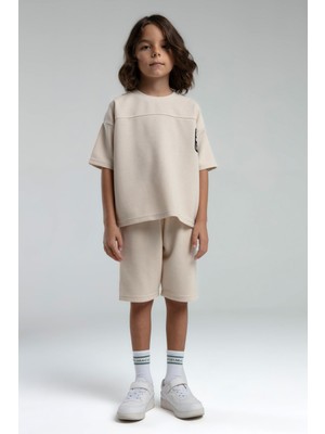 Rolypoly Erkek Çocuk Krem Bermuda Takım