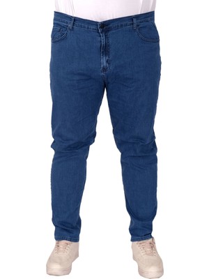 ModeXL Mode Xl Büyük Beden Kot Pantolon Erkek Klasik Armina 23903 A.Mavi %95 Pamuk %5 Likra