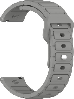 Adige Google Ticwatch S2 Wear Os Uyumlu Kordon Kayış Silikon 22/132KRD Gri