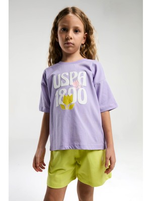 U.s. Polo Assn. Kız Çocuk Şortlu Takım - Mor