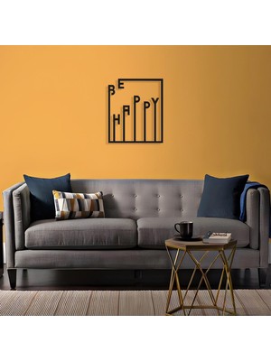 Gitti Gitti Be Happy Siyah Duvar Dekorasyon